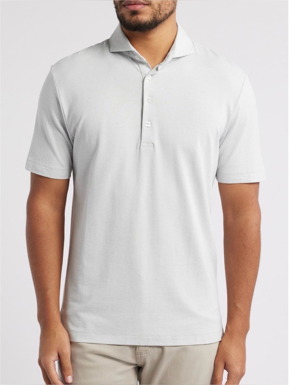 Johnnie-O Idris Top Shelf Polo - Size Large NEW! Light Gray